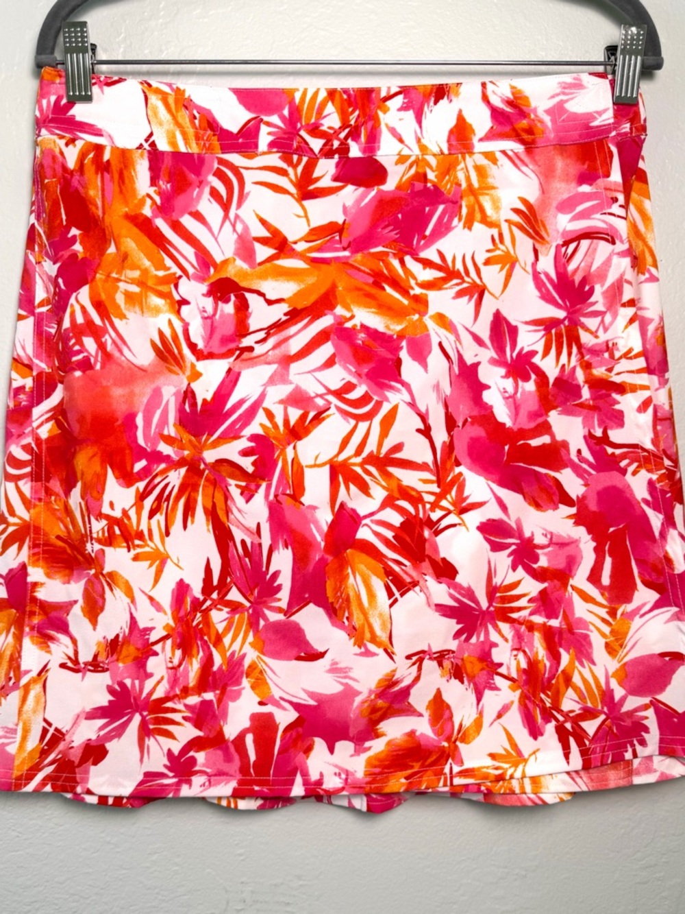 RipSkirt Hawaii Pink & Orange Tropical Floral Mini Wrap Skirt Length 2- Size M